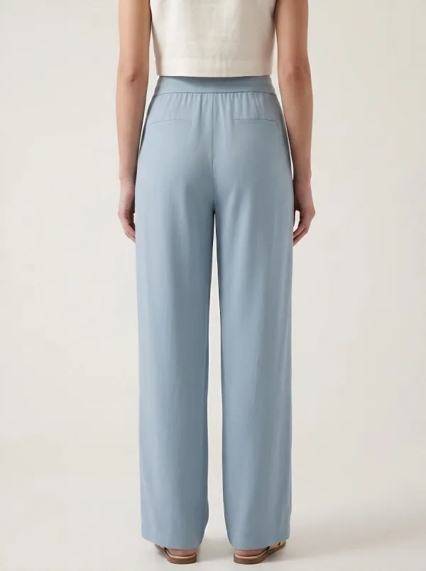 Women's Ice Silk Wide-Leg Drawstring Casual Pants