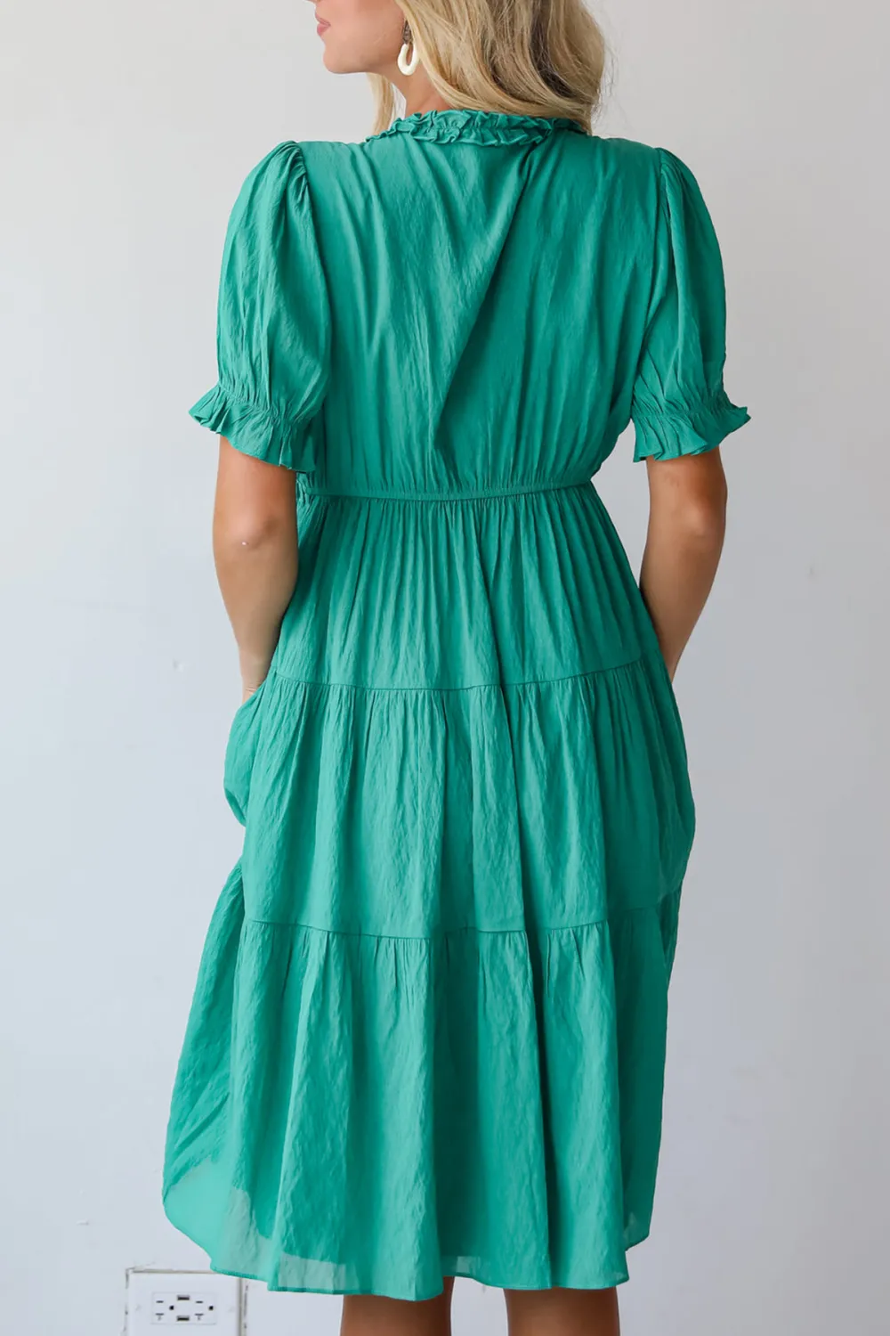 Green Tiered Midi Dress