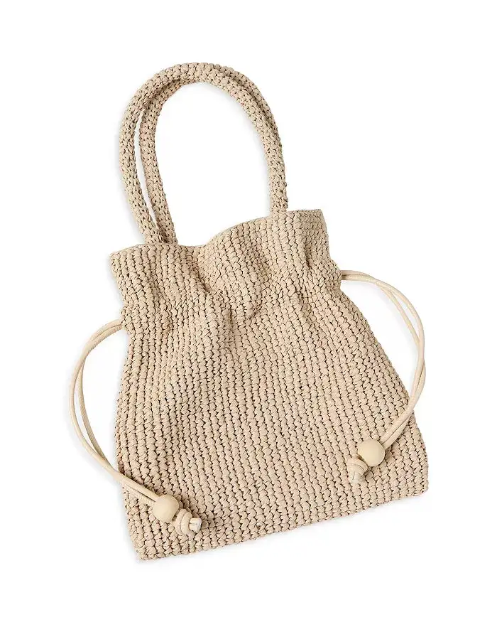 Drawstring Textured Carryall Bag