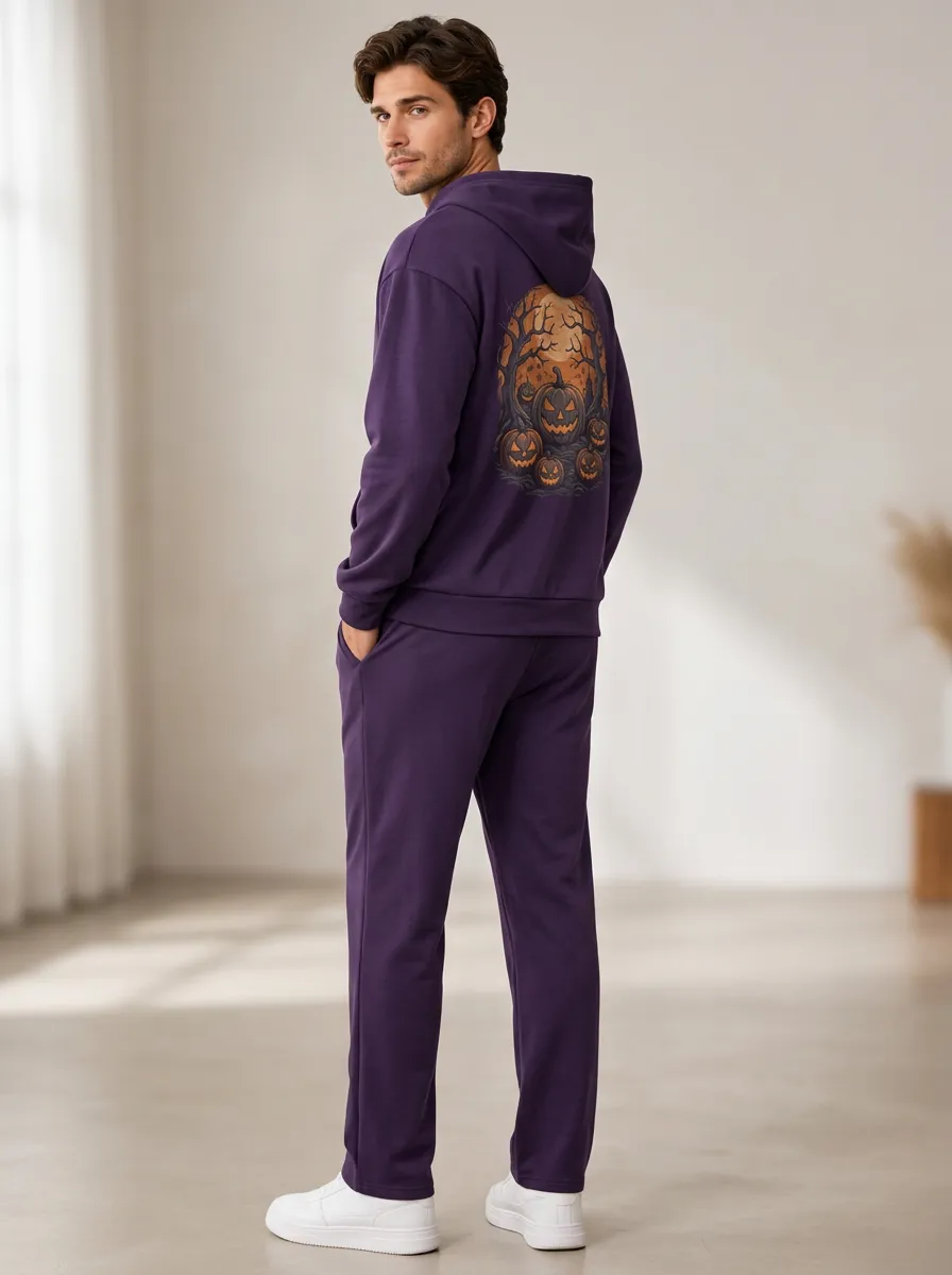 Men's Pumpkin-Forest Hoodie & Joggers Two-Piece Set