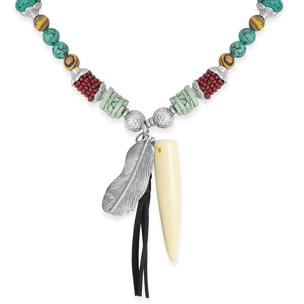 Refined Feather Pendant Necklace