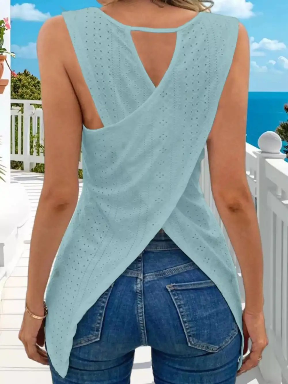 Hollow Out Knit Tank Top