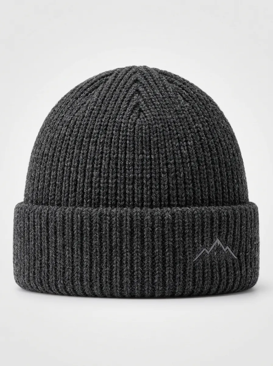 Mountain Embroidery Winter Knit Hat Knit Beanie