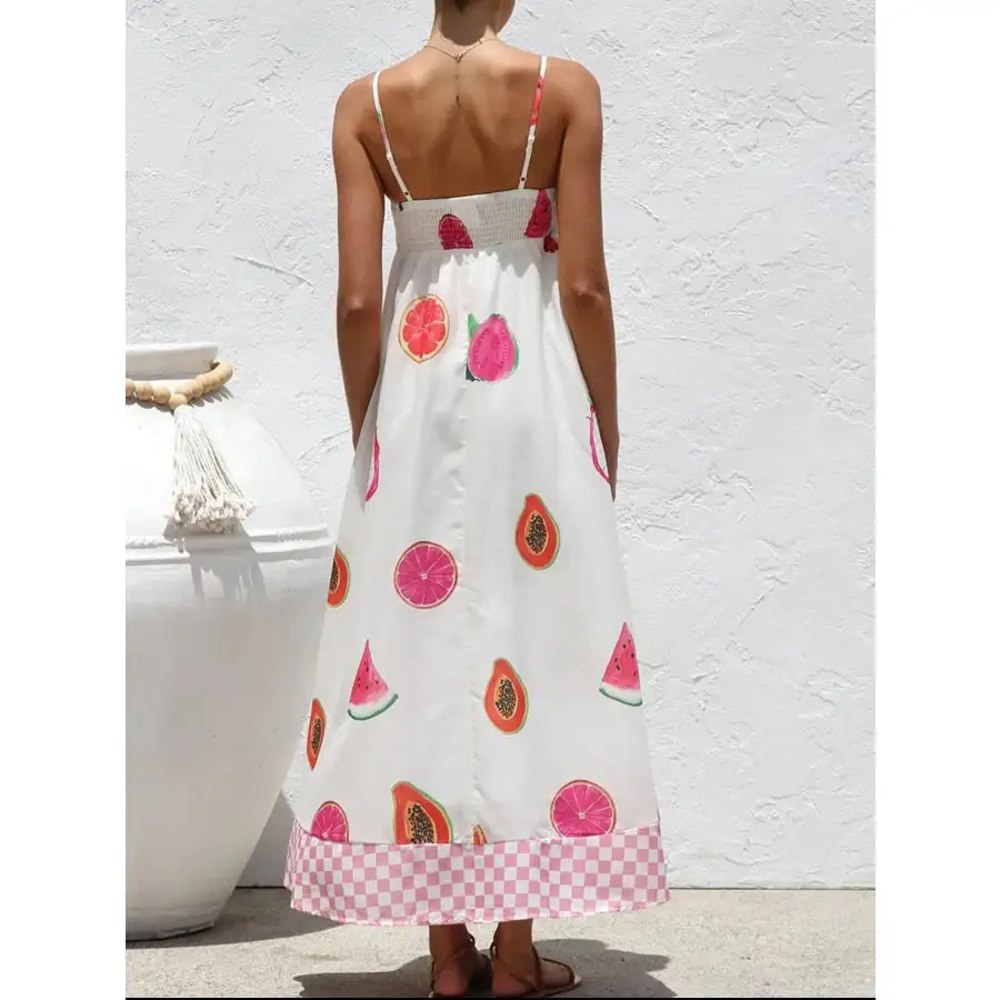 Casual Printed Square Neck Maxi Cami Dress