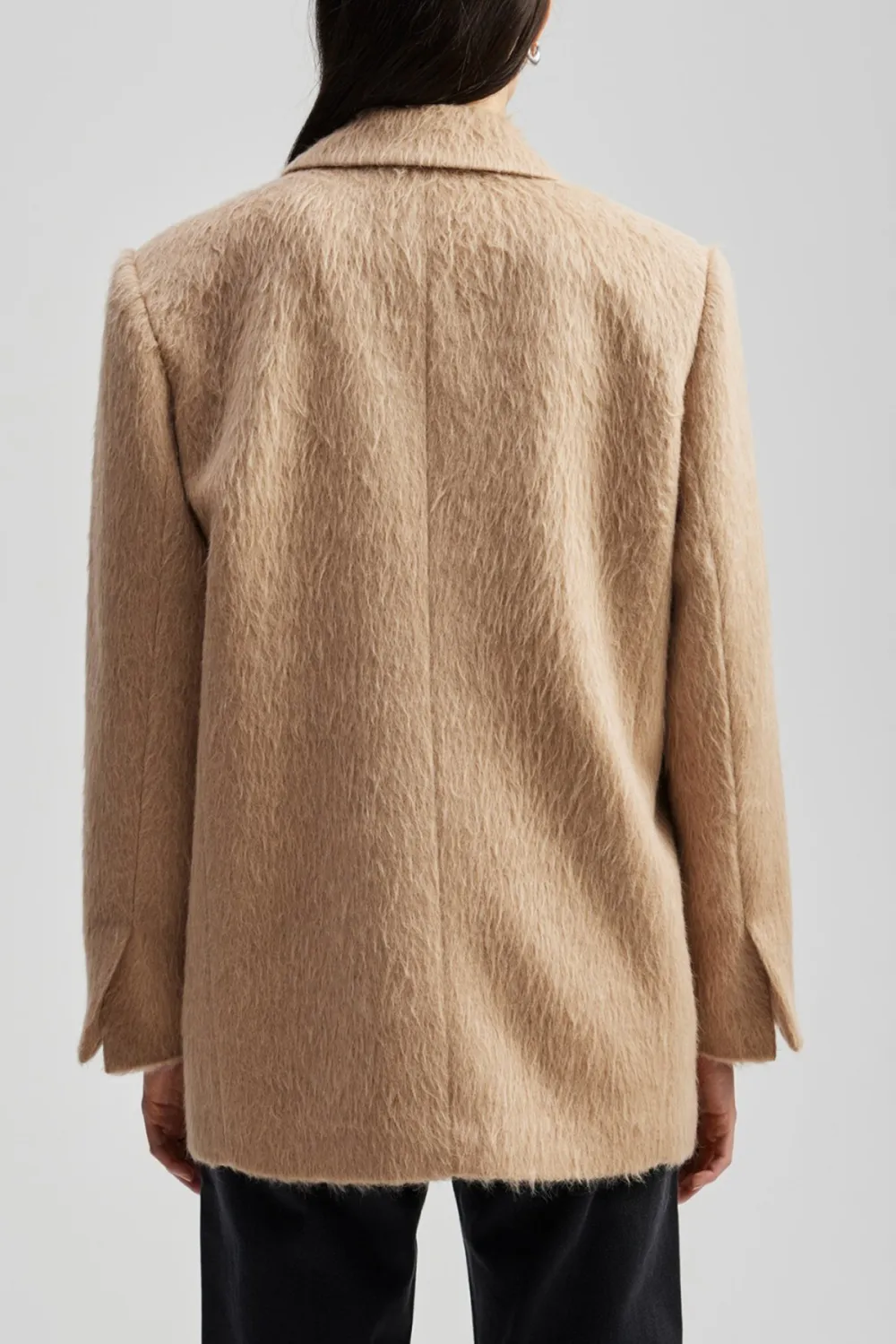 Fuzzy Wool Blend Blazer