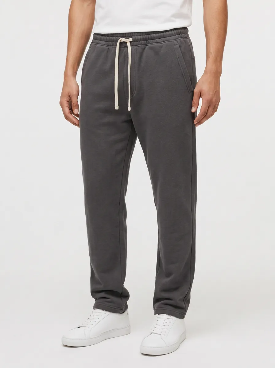 Men's Casual Minimalist Charcoal Drawstring Jogger Pants