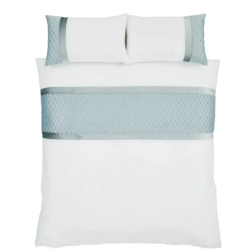 Quilted Printed Satin Duvet Cover Set