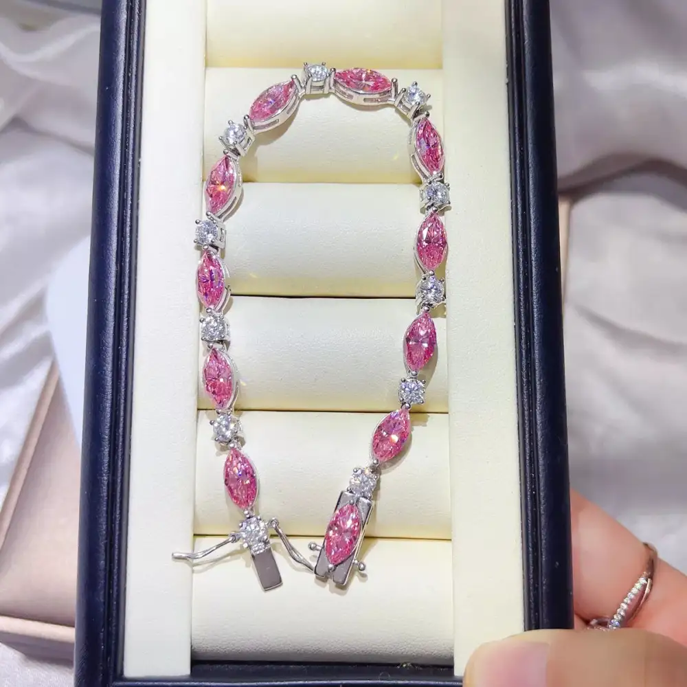 Dainty Sterling Silver Moissanite Bracelet