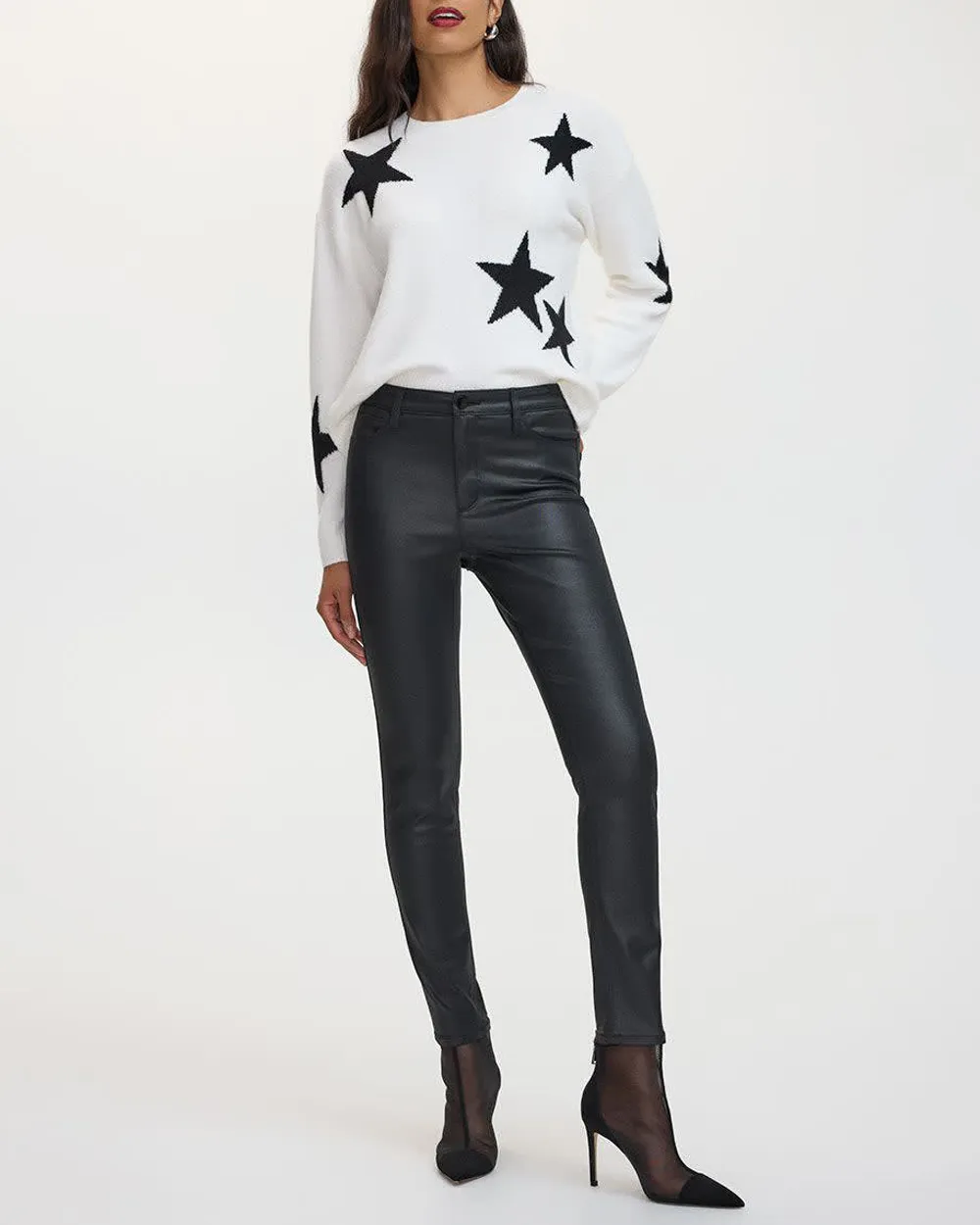 Skinny-Leg High-Rise Coated Pants  Signature