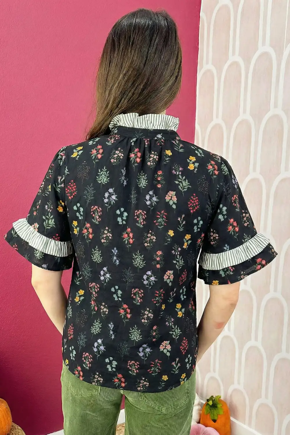 Floral Frill Detail Casual Shirt