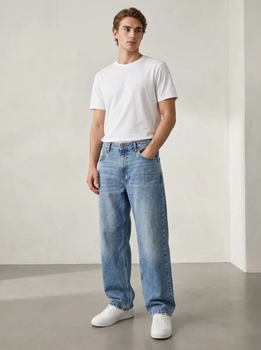 Men's Open Silhouette Loose Fit Jeans