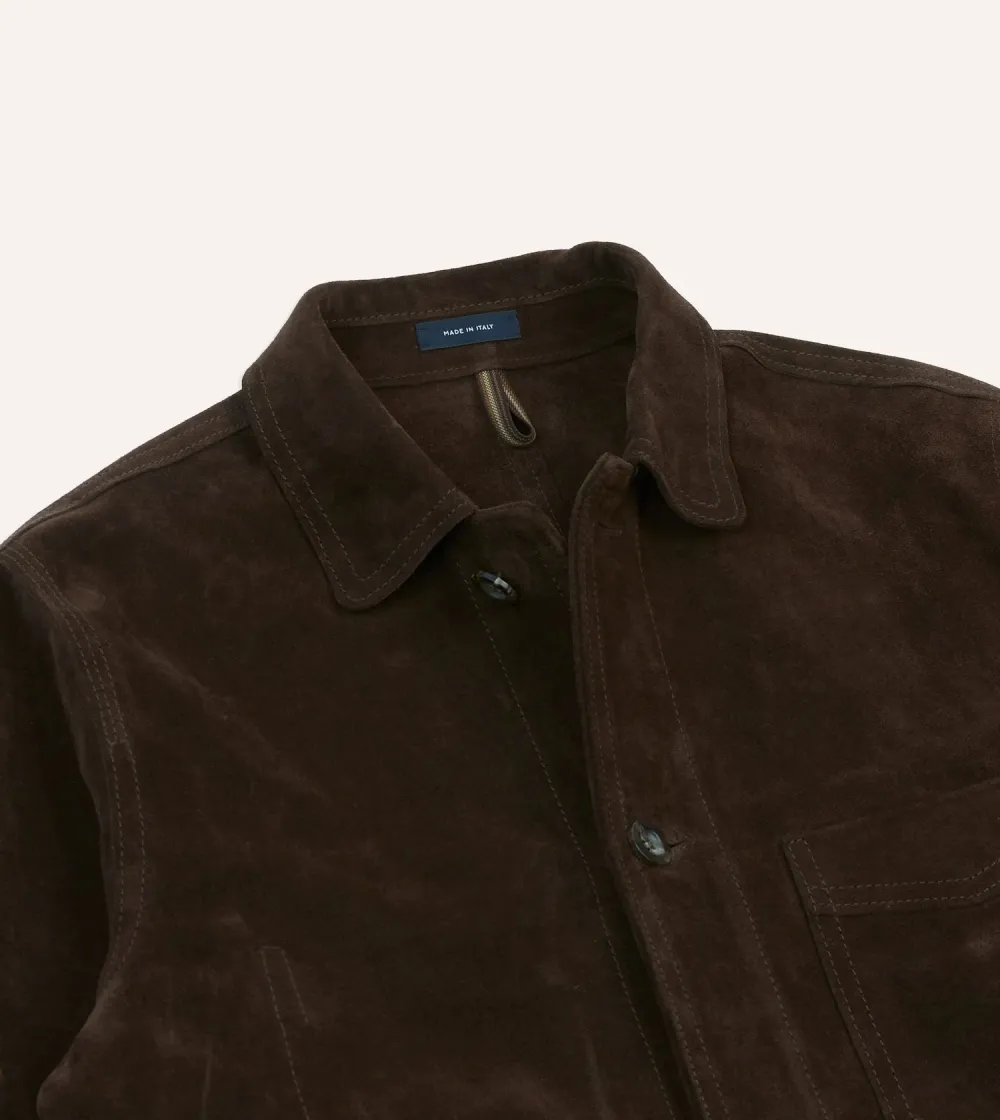 Chocolate Brown Corduroy Button Front Jacket