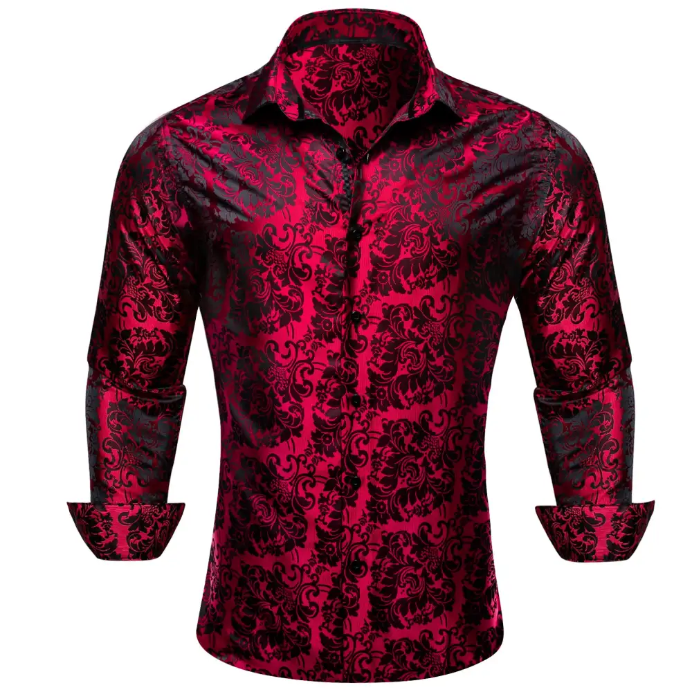 Classic Floral Long Sleeve Casual Dress Shirt
