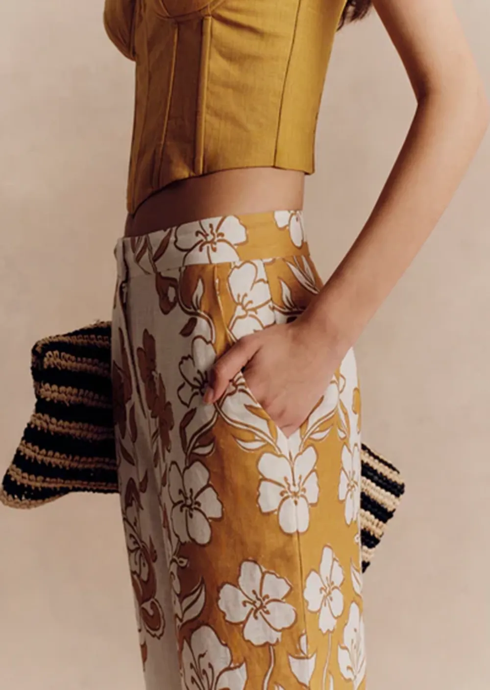 FLORAL PRINTED WIDE LEG PANTS