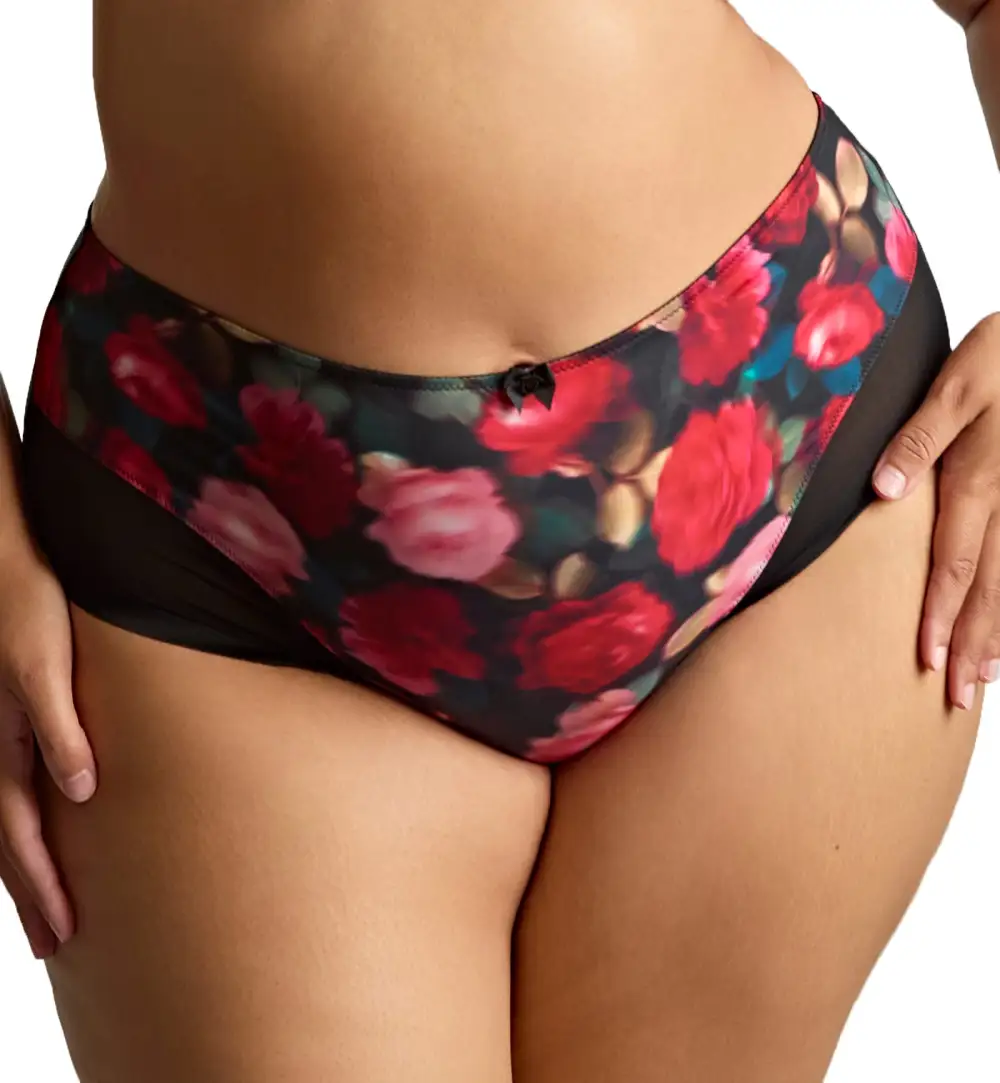 Classic High-Waist Lace Cotton High-Leg Brief Panty