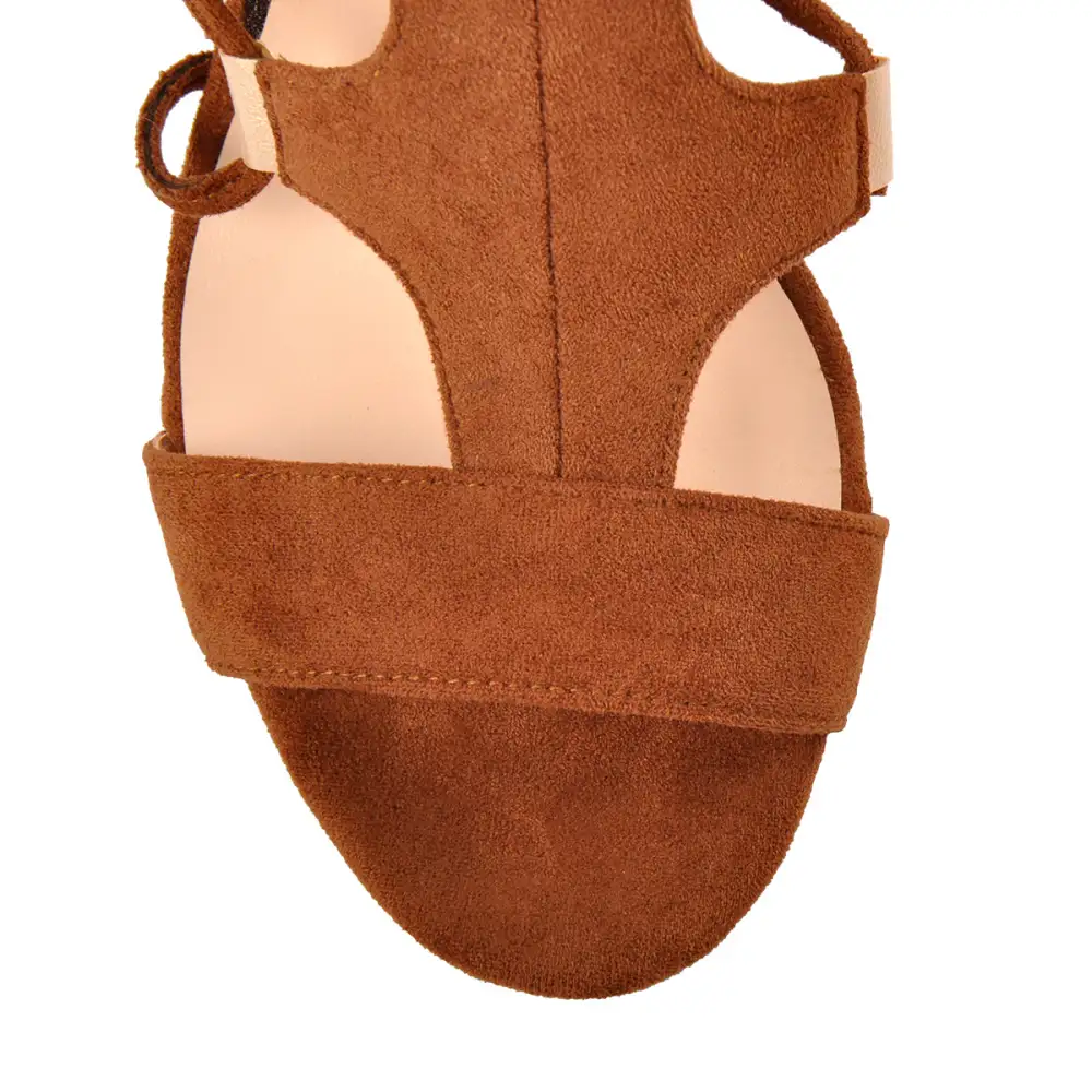 Lace Up Gladiator Cutout Wedge Boot Sandals
