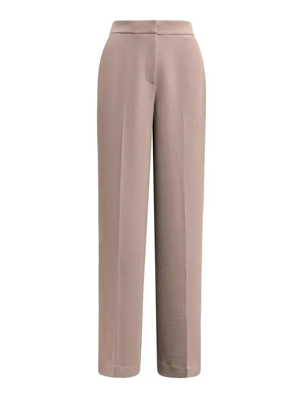 Light Taupe Straight Leg Tailored Pants