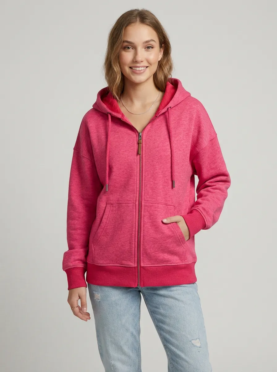 Minimal Zip-Up Women's Zip-Up Hooded Jacket