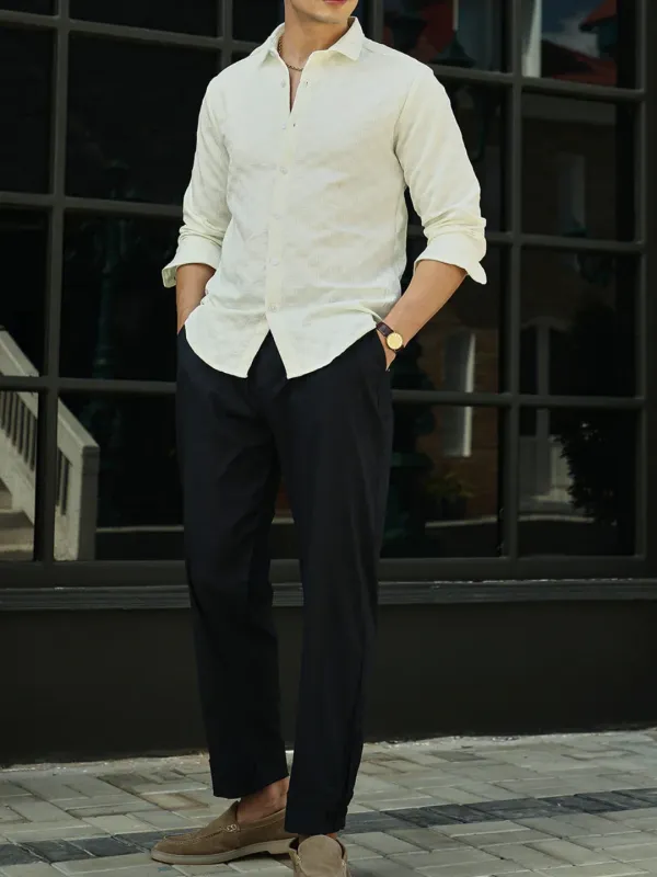 White Casual Style Full Sleeve Shirt