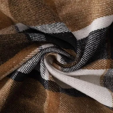 Women's Plaid Print Button High Low Hem Jacket