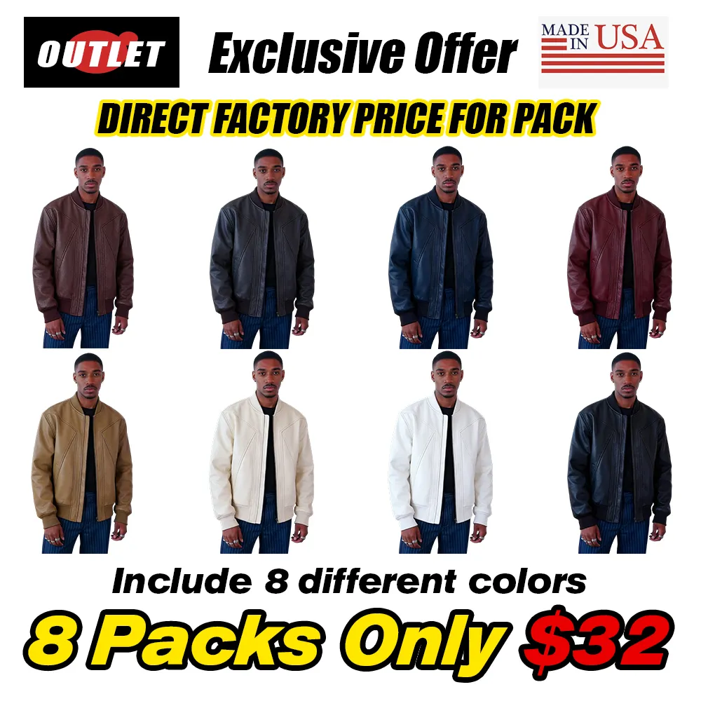 Men's solid color sporty windproof leather jacket
