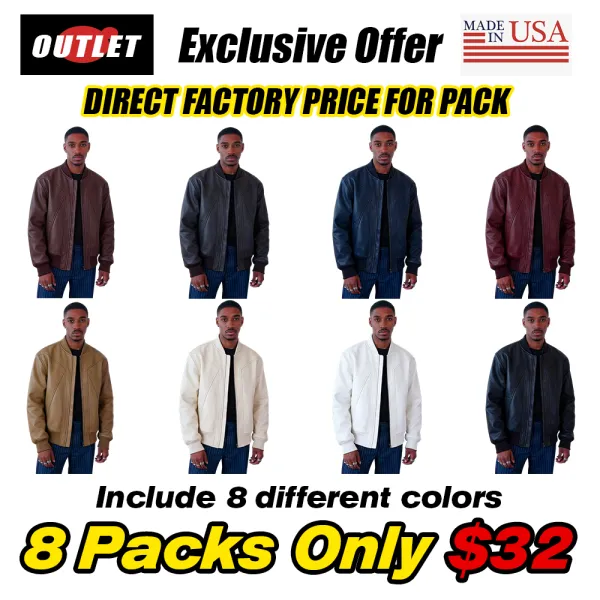 Men's solid color sporty windproof leather jacket