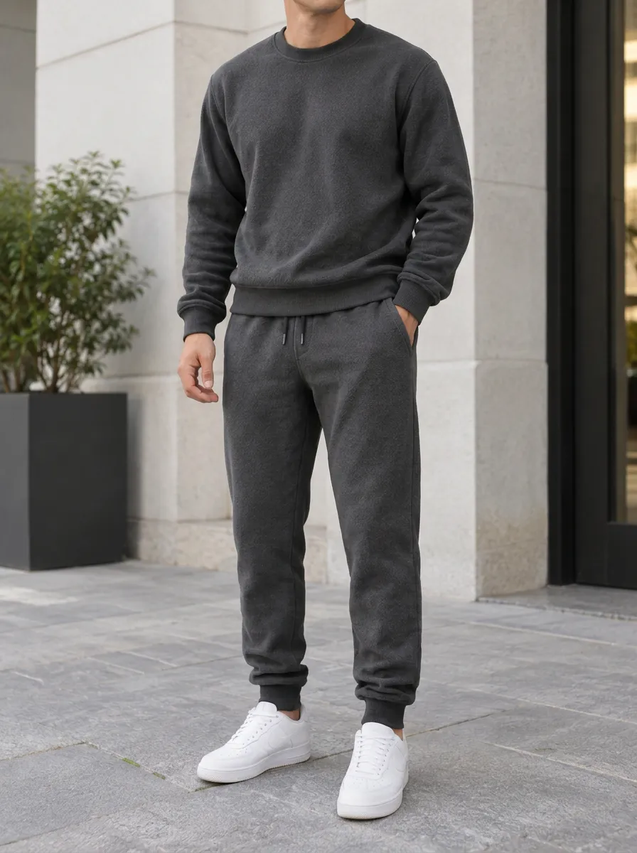 Men's Track Pants and Fleece Sweatshirt Lounge Set