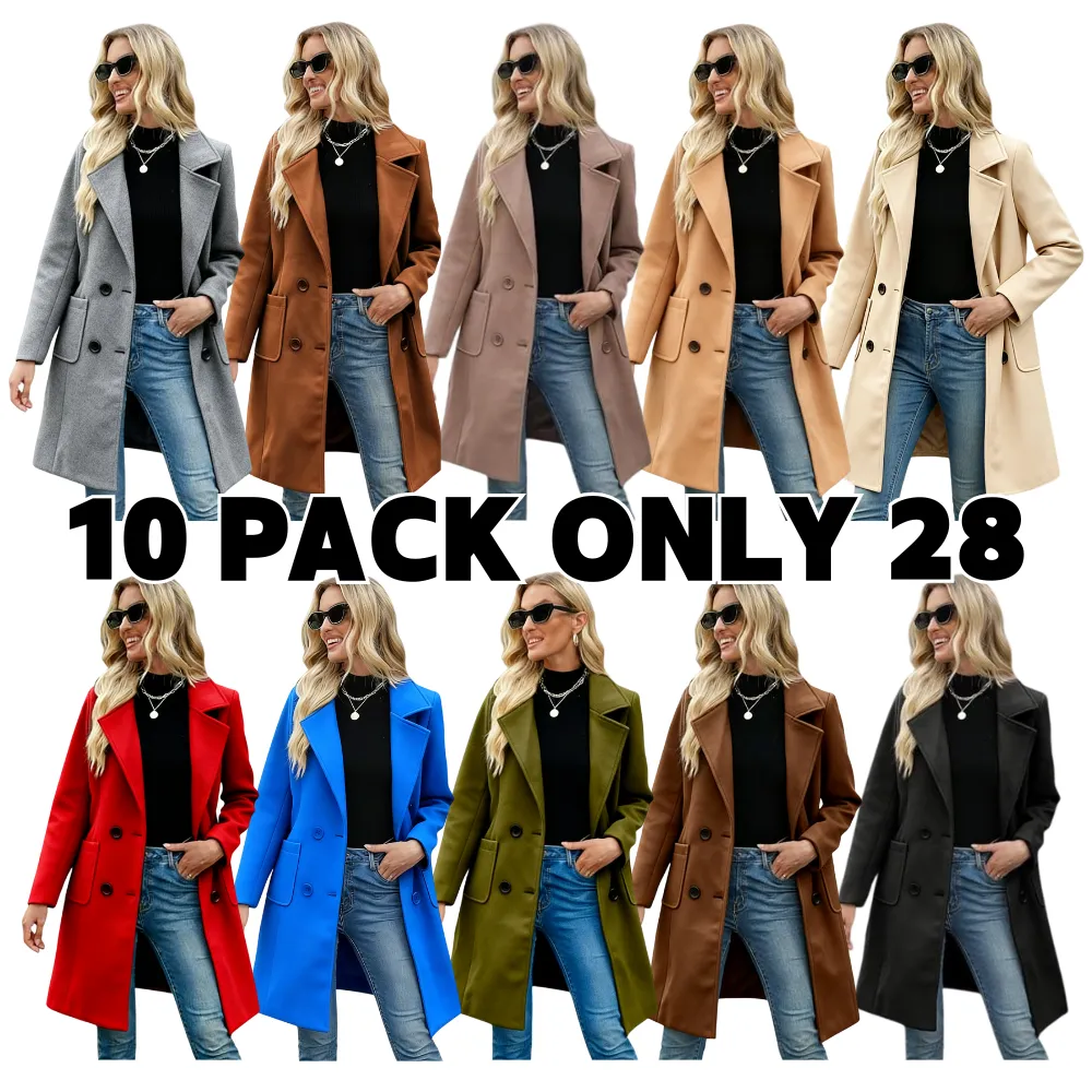 Women‘s Winter Wool Blend Camel Mid-Long Coat