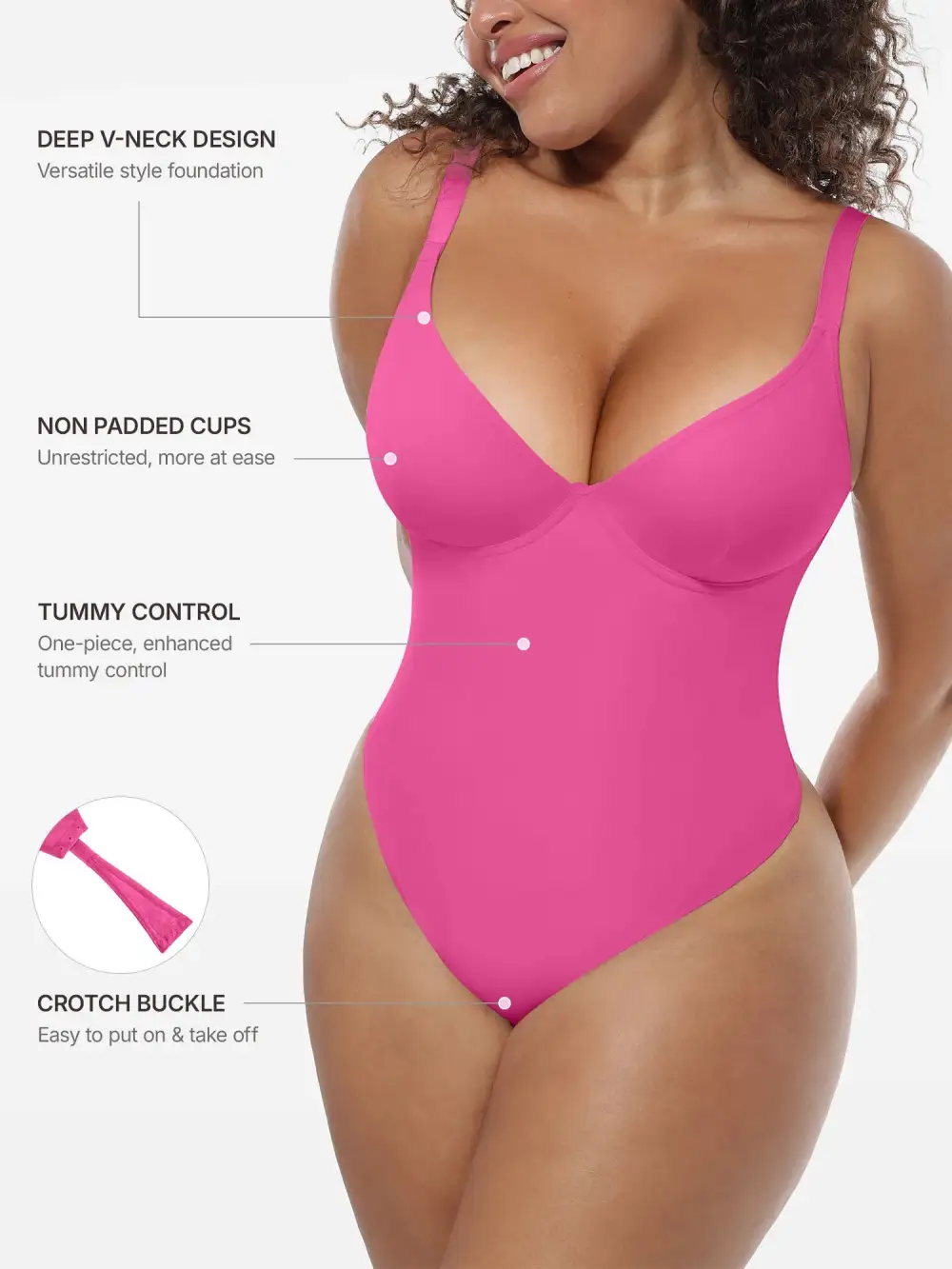 V Neck Deep Shaping Bodysuit