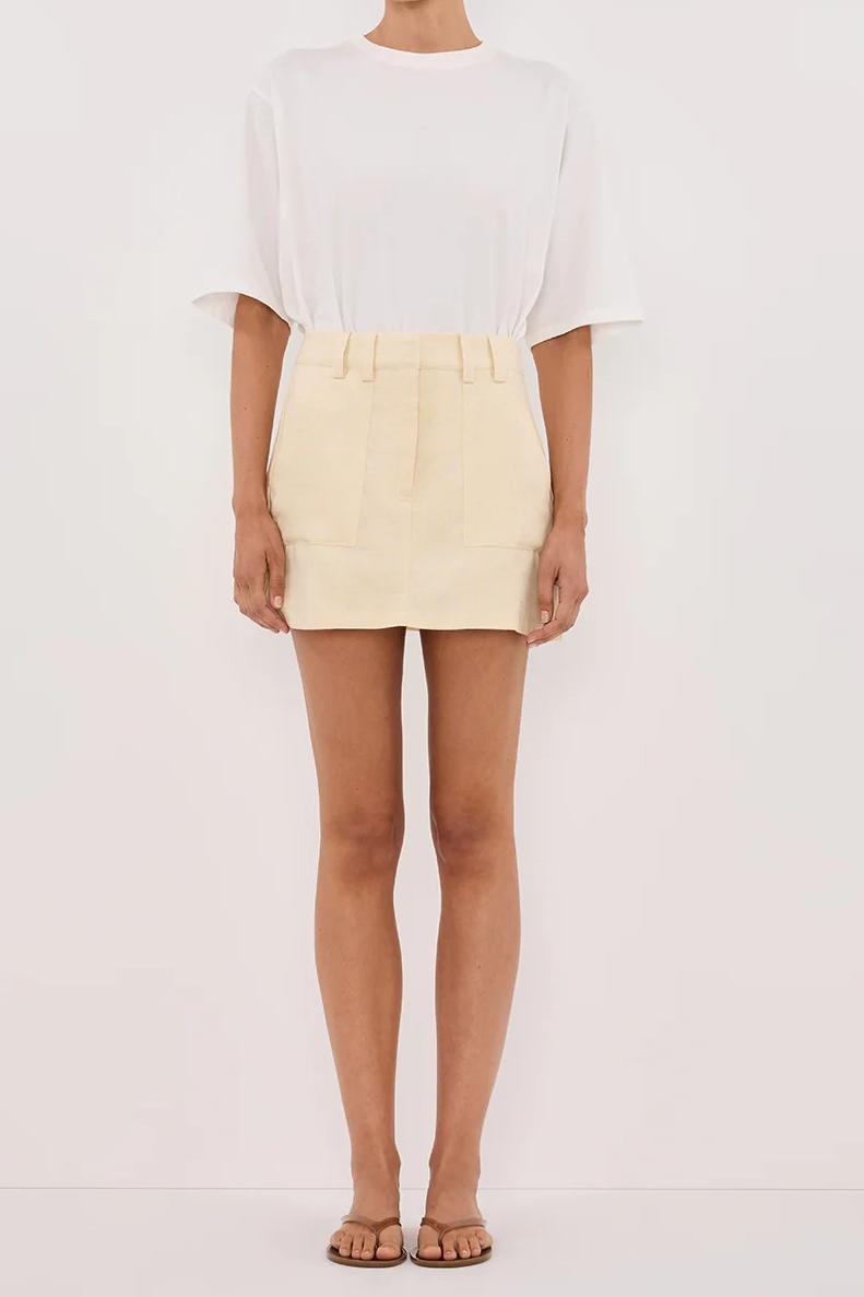LEMON LINEN SKORT