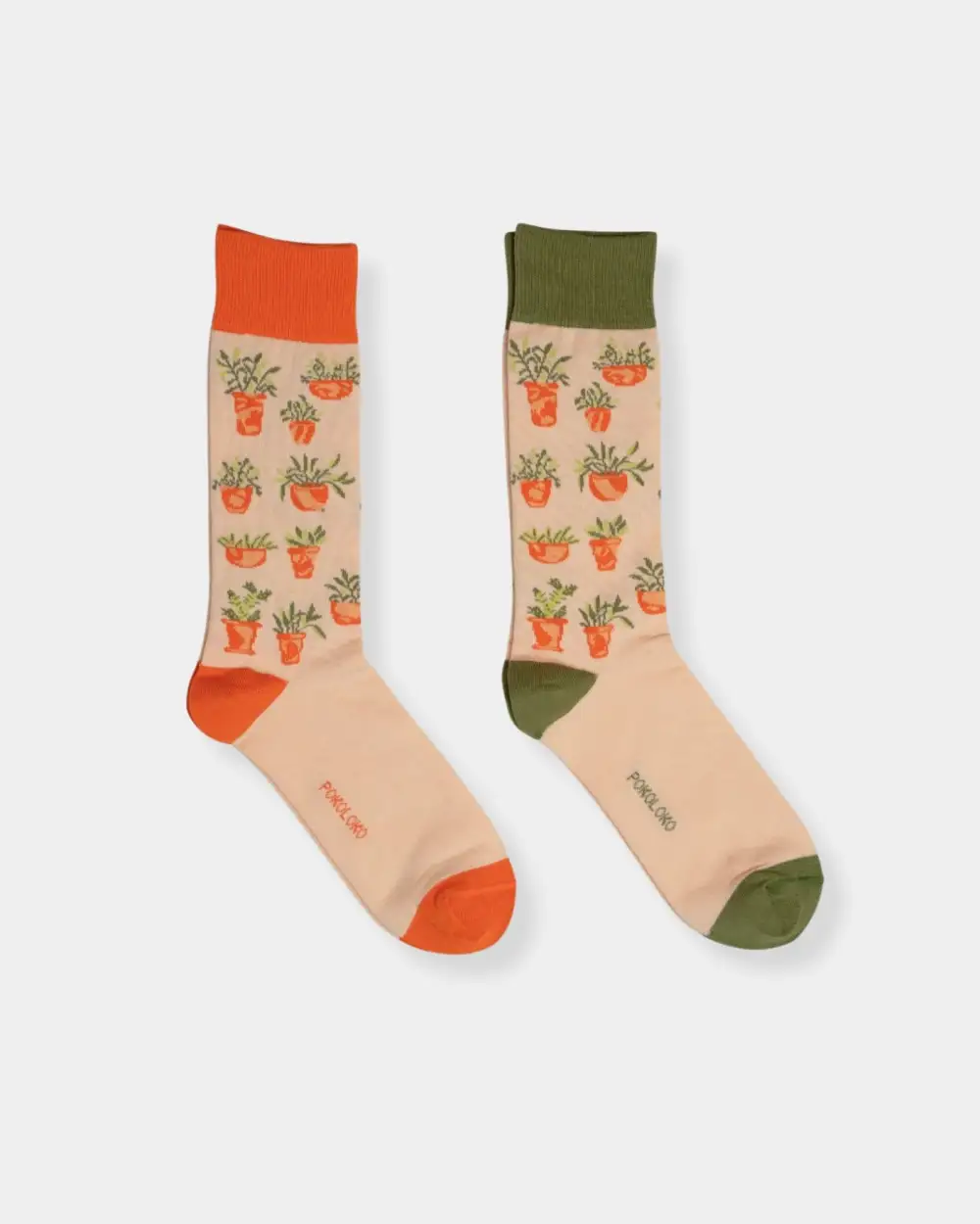 Plant Motif Pima Socks