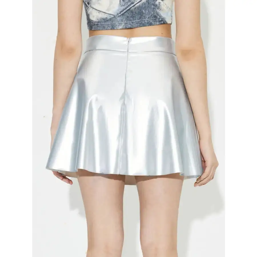 Modern Ruched Mini Skirt with Zipper