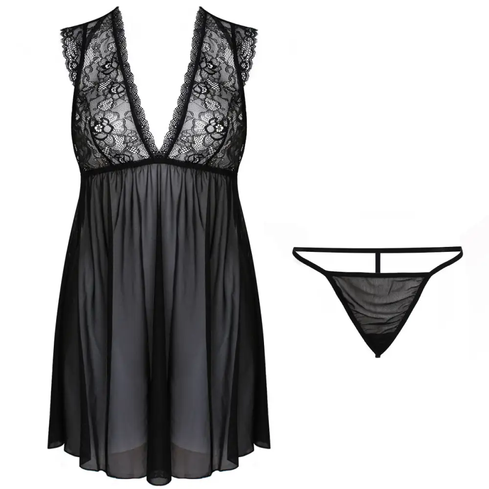 Plunging V-Neck Lace Babydoll