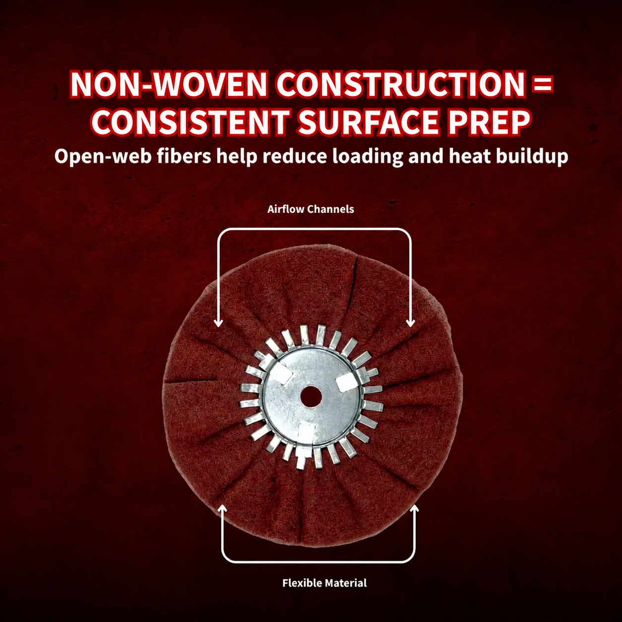 Close-up of the satin airway wheel surface and construction