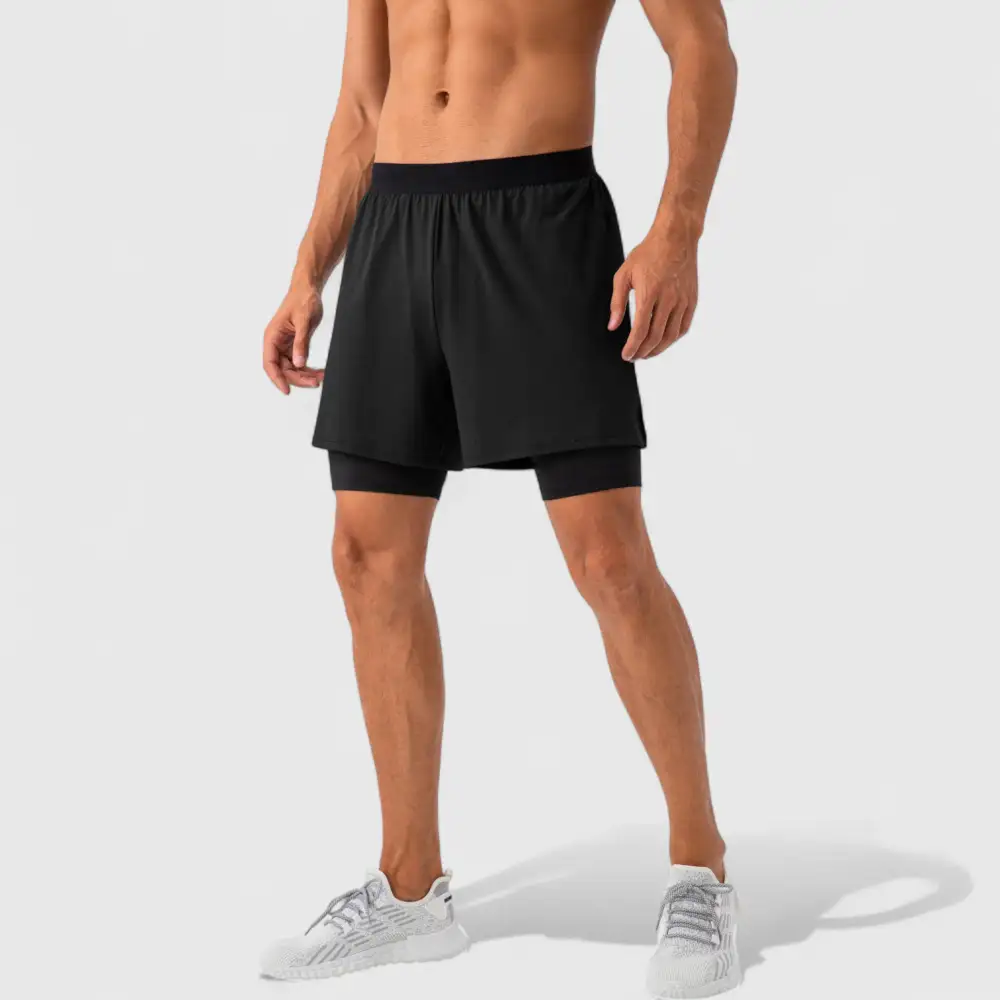 Elastic-Waist Compression Men's Athletic Shorts