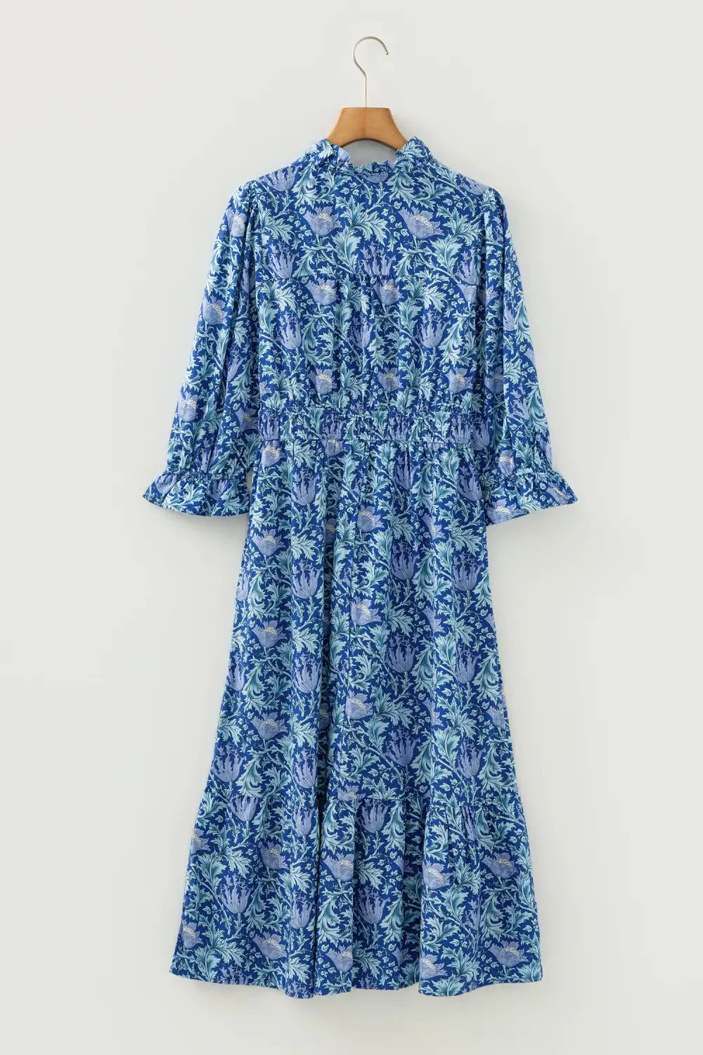 Lightweight Feel Floral Printed V Neck Dress