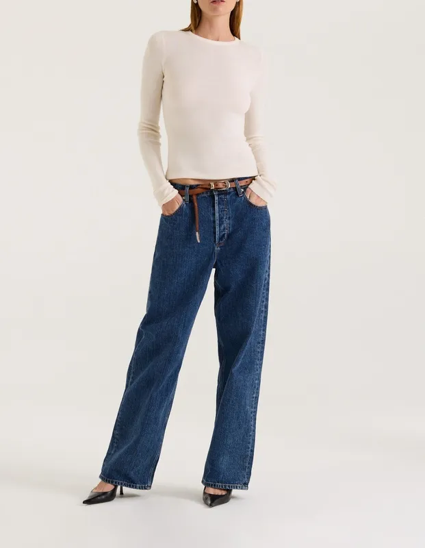 Indigo Relaxed Boyfriend Jeans