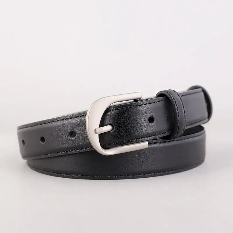 Slim Leather Adjustable Buckle Belt