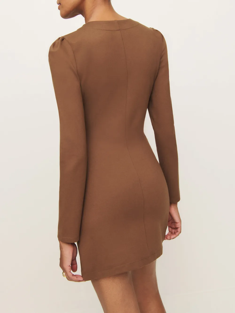 Button Front Long Sleeve Mini Dress
