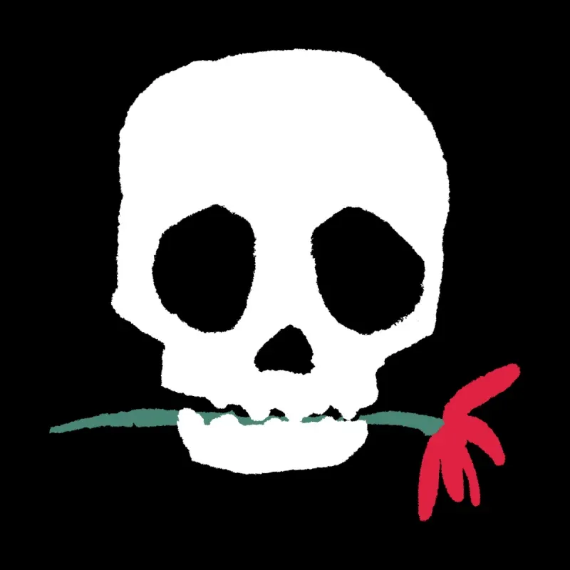 Artistic Skull with Rose Graphic Jacket