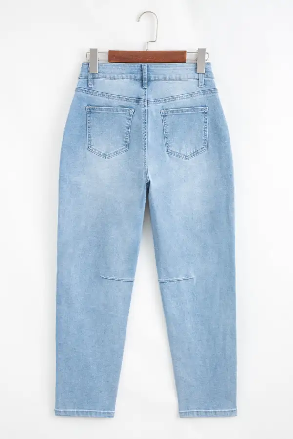 Barrel Relaxed Patch Pocket High Rise Jeans