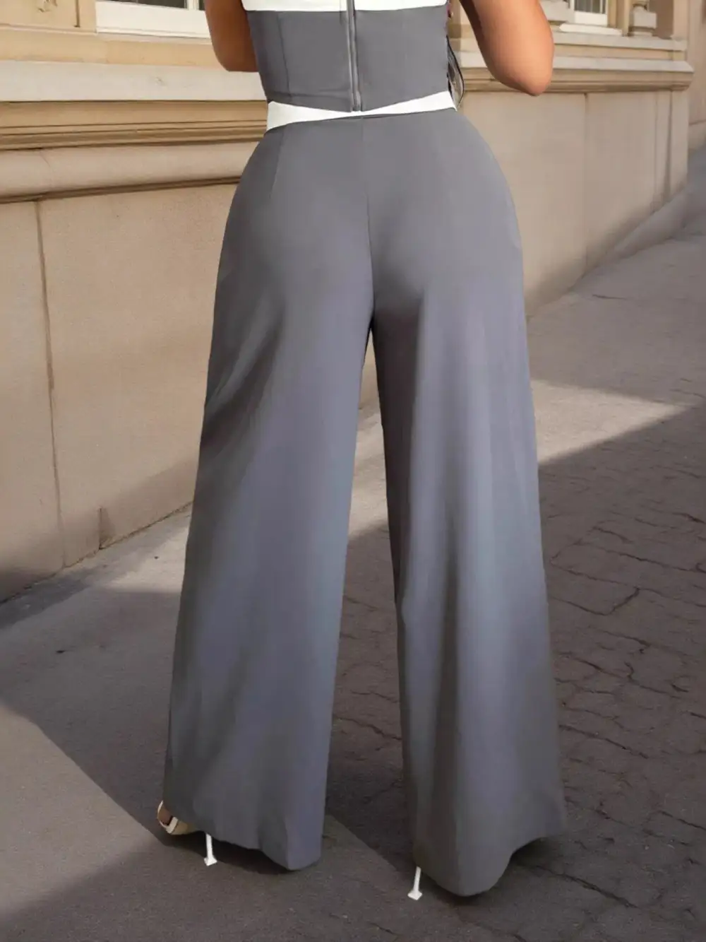 Textured Wide Leg Pants