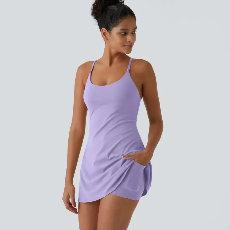 Backless Suede Sports Dress