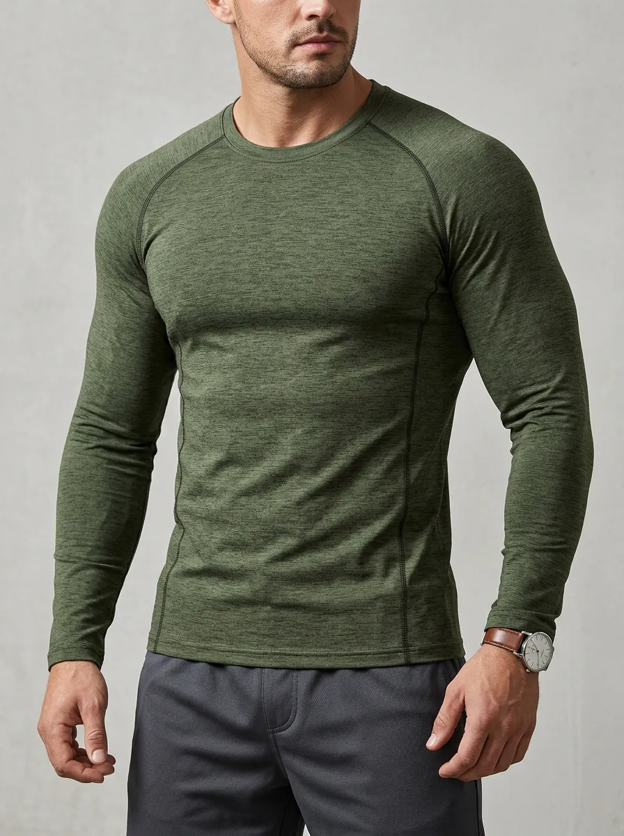 Casual Ribbed Textured Raglan Sleeve Daily Wear Men's Slim Fit Short Sleeve T-Shirt