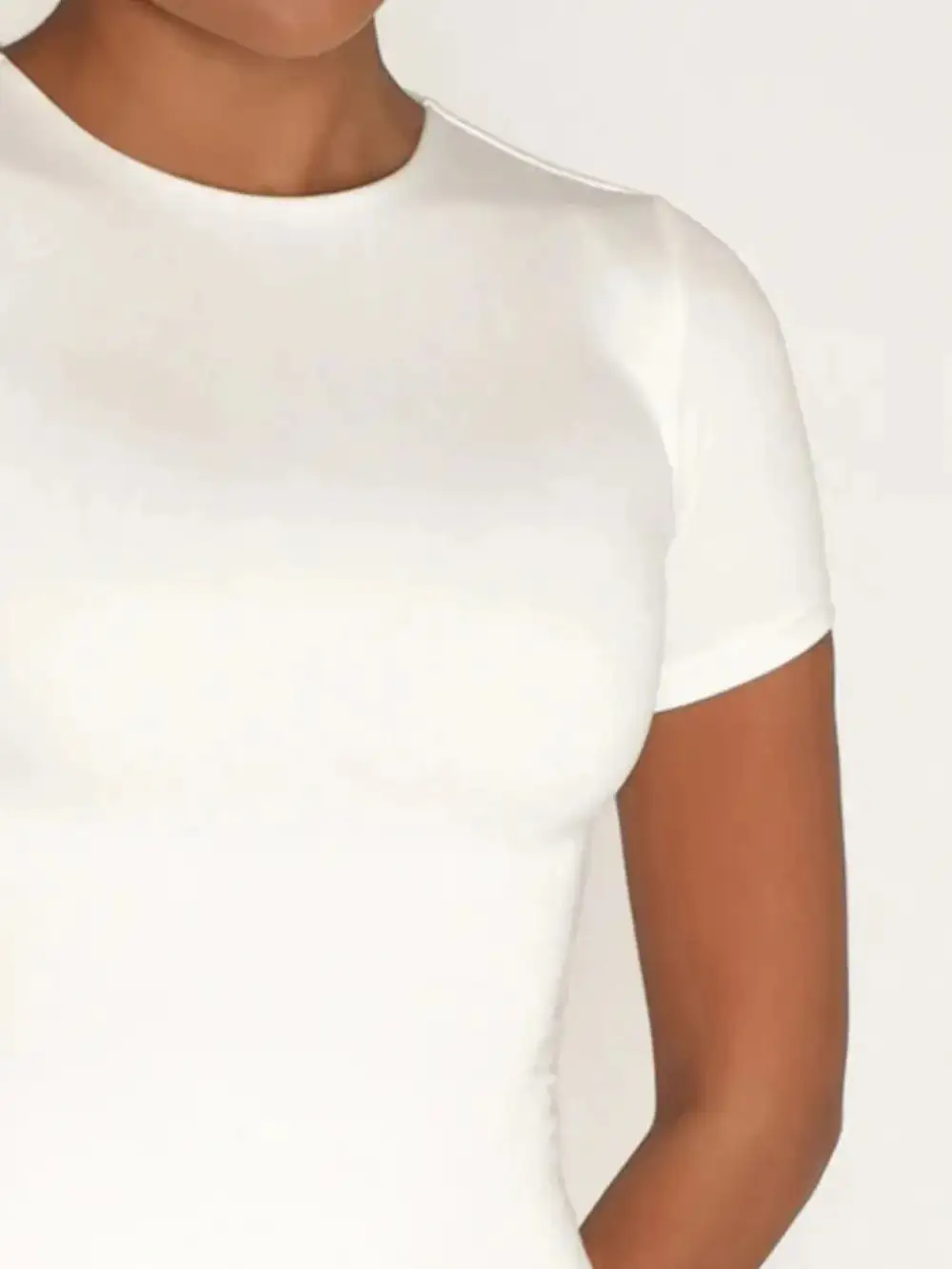 Round Neck Short Sleeve Top Set Swim Cover Up