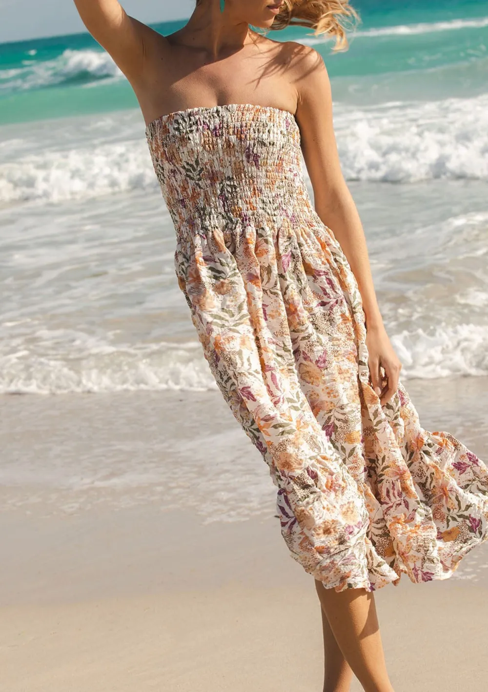 Ruffle Smocked Waist Skirt