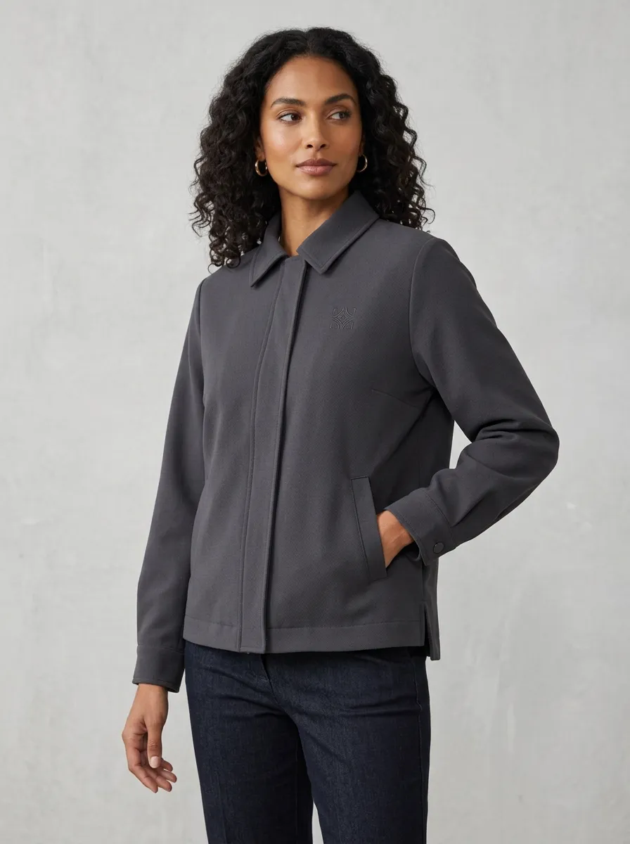 Women's Minimalist Geometric Logo Printed Jacket