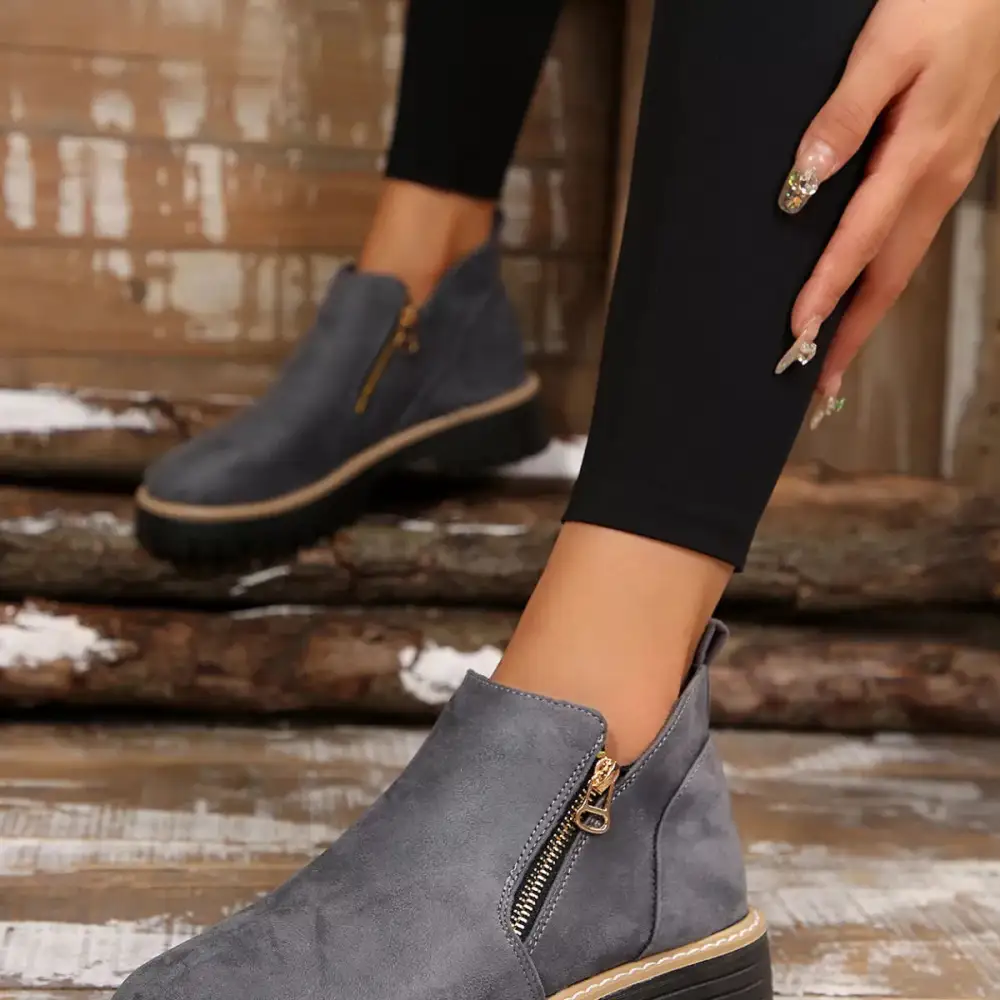 Side Zip Ankle Boots