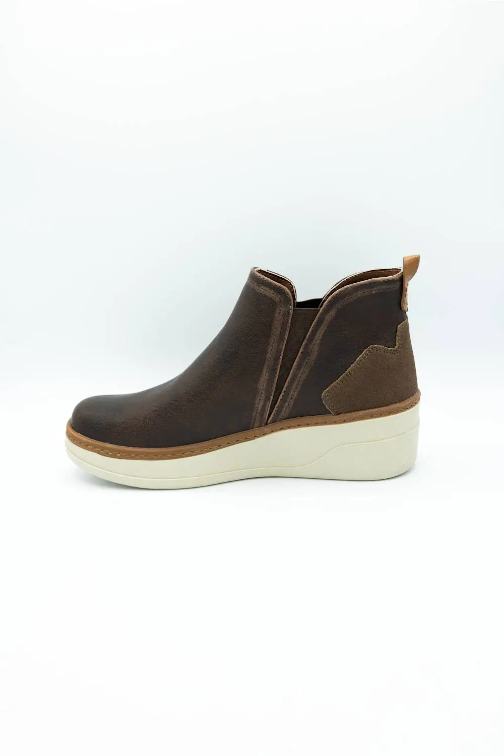 Wedge Suede Faux Leather Platform Bootie