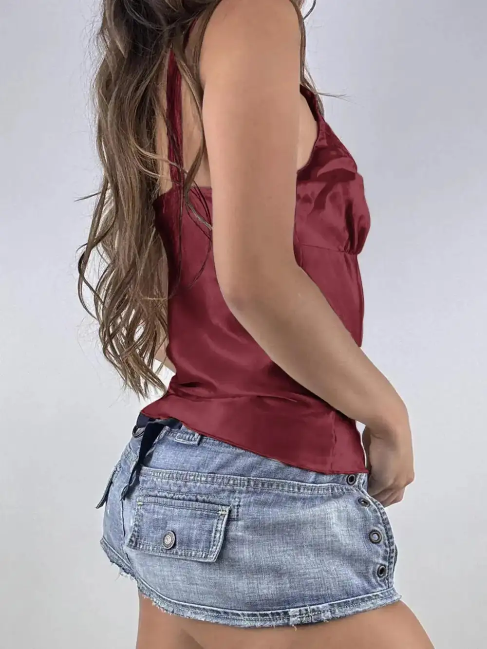 Lace Trim V Neck